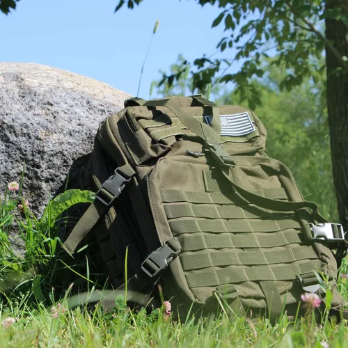 Vista 6 de Mochila táctica expedicionaria 50L - Bolsa Molle grande Negro
