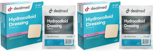 Vista 12 de Dealmed Apósitos hidrocoloides extrafinos de 4 x 4 pulgadas, productos para el cuidado de heridas para botiquines de primeros auxilios, empaquetados