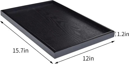 Vista 6 de Bandeja extra grande de madera maciza de 16 x 11 pulgadas para servir té, mesa de café, aperitivos, comidas, plato de servir, cocina, fiesta, bar