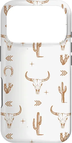 Vista 30 de Funda rústica elegante con diseño de calavera de toro sureño para iPhone 16