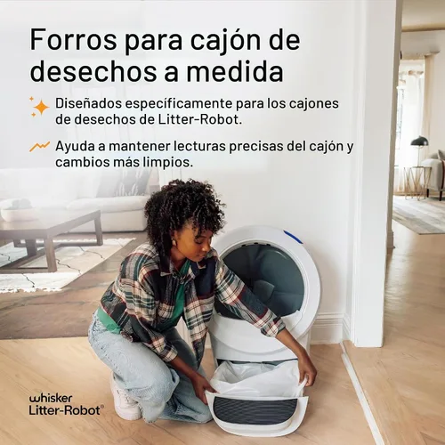 Vista 2 de Whisker - Revestimientos para cajones de basura de robot de basura, paquete de 25
