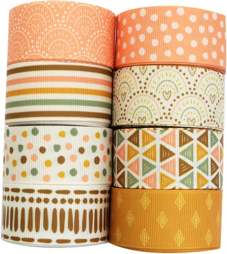 Vista 6 de David accessories Cinta de cinta de rayas de puntos de 1 pulgada de ancho x 40 yardas en total, 8 rollos de 5 yardas para bricolaje hecha a mano