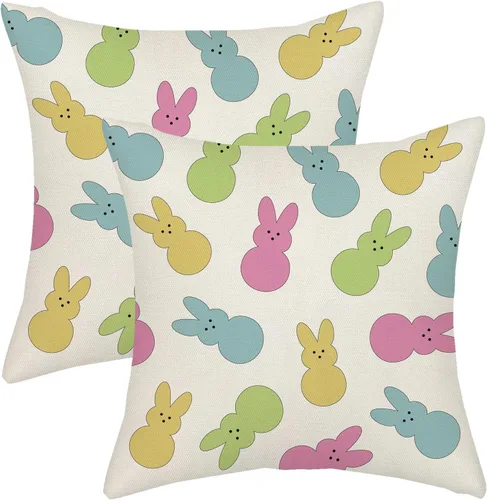 Vista 51 de Juego de 2 fundas de almohada para el 4 de julio, 16 x 16 pulgadas, Día de la Independencia, Día de los Caídos, decoración al aire libre, almohadas