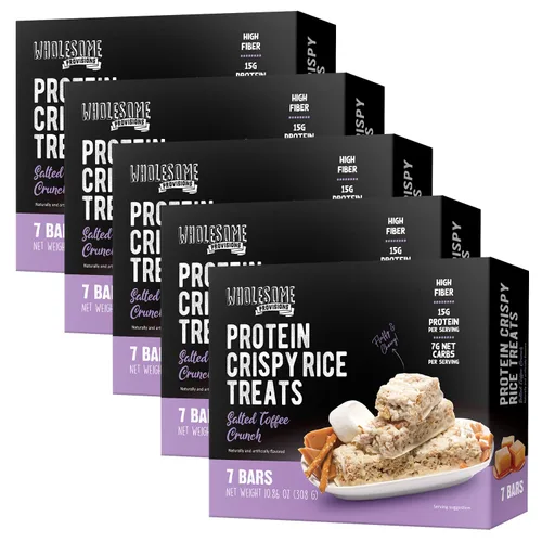 Vista 17 de Barritas de Arroz Crujiente de Proteína, 15g de Proteína, 3g-7g de Carbohidratos Netos, Bajo en Carbohidratos, Esponjoso, Suave, Gomoso, Sin Gluten