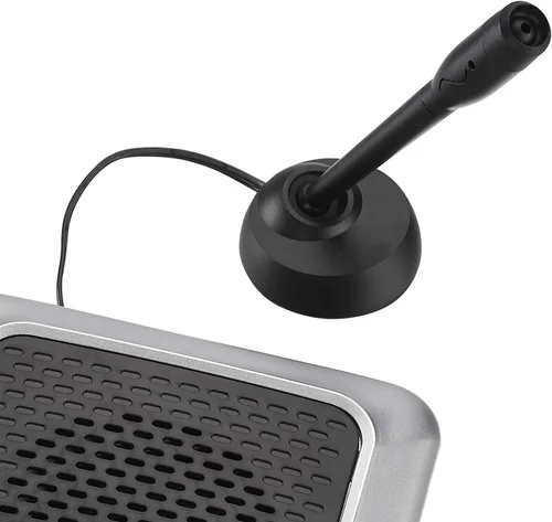 Vista 4 de Jensen MCR-100SB Grabador/reproductor de cassette portátil cuadrado y grabadora de voz con Altavoces y Micrófono integrados y Adaptador
