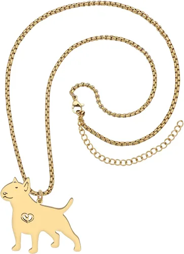 Vista 4 de Stainless Steel Cute Pit Bull Terrier Necklace Dog Pendant 18K Gold Plated Jewelry Pitbull Gifts for Women Dog Lovers
