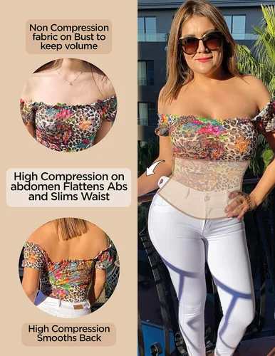 Vista 2 de ARANZA Body para mujer, blusa moldeadora de cuerpo, blusa de mujer, faja colombiana