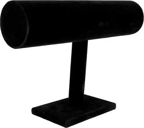 Vista 3 de Comelyjewel Juego de 2 joyas con barra en T de terciopelo negro de 1 fila, organizador de accesorios para espectáculos de eventos, soporte