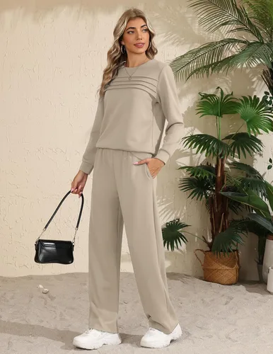 Vista 4 de Ekouaer 2 Piece Sets for Women Lounge Set Airport Fall Travel Outfits 2026 Moon Grey