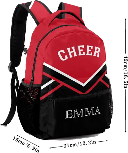 Vista 6 de Mochila de animadora amarilla brillante con texto de nombre para mujeres y hombres, Mochila 15, 12.2(L)x5.9(W)x16.5(H)inch