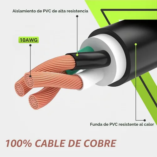 Vista 4 de Cable de extensión de alimentación con cerradura para autocaravana de 30 amperios y 10 pies TT-30P a L5-30R, mango fácil de enchufar, indicador