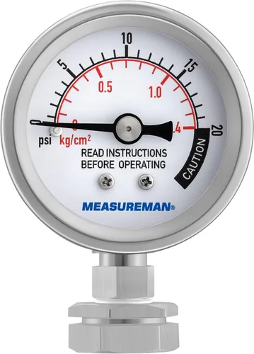 Vista 7 de MEASUREMAN Medidor de olla a presión de acero inoxidable, medidor de presión de presión, manómetro de vapor, dial de 2 pulgadas, montaje inferior