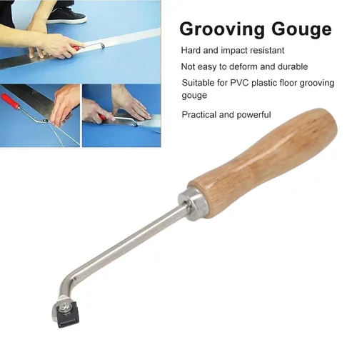 Vista 9 de Groover Beech, cuchillo ranurado de madera de acero para ranurado de madera para piso de plástico de PVC, cuarto de luna plana con moldura
