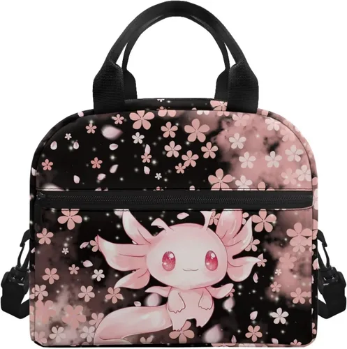 Vista 14 de Showudesigns Bolsas de almuerzo de flores de mariposa para mujer, lonchera aislada, bolsa de almuerzo reutilizable con correa ajustable