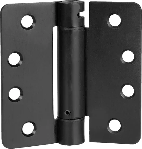 Vista 10 de Ilyapa Bisagras de puerta de cierre automático, paquete de 2, bisagra de resorte de mortaja de bronce aceitado, 4 x 4 pulgadas para puertas