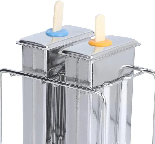Vista 8 de Moldes de paletas de acero inoxidable, molde de helado para el hogar, cocina, herramienta para hacer hielo para paletas de caramelo, paletas