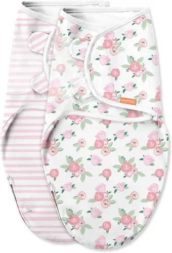 Vista 11 de SwaddleMe Luxe Easy Change Swaddle, Ellie Elephant/Triángulo Gris, S/M (0-3 meses)