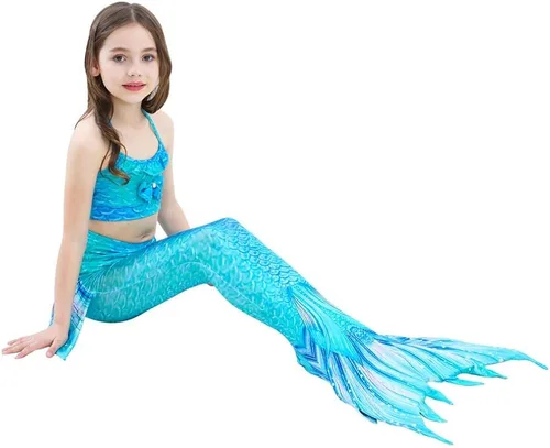 Vista 3 de Bnineteenteam - Bañador para niña con diseño de sirena