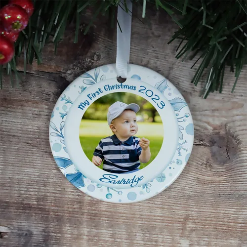 Vista 6 de Adornos de Navidad personalizados con foto, adorno de recuerdo personalizado con nombre de bebé, nuevo regalo de bebé, recuerdo de bebé
