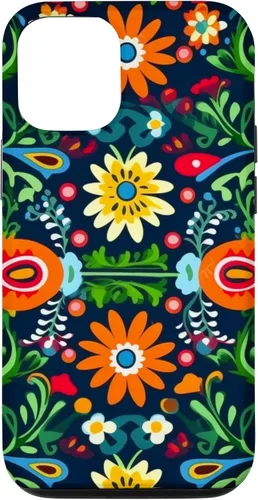 Vista 26 de Funda para iPhone 16 con diseño floral mexicano tradicional mexicano