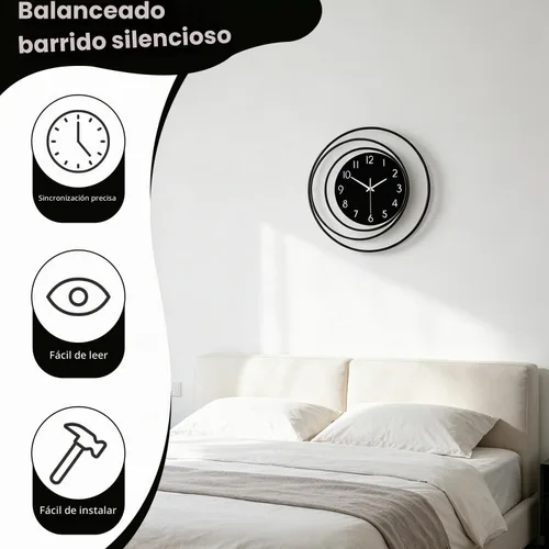 Vista 3 de Dankeit Reloj de pared decorativo de 13 pulgadas, silencioso y sin tictac, funciona con pilas, reloj de pared grande para sala de estar, cocina