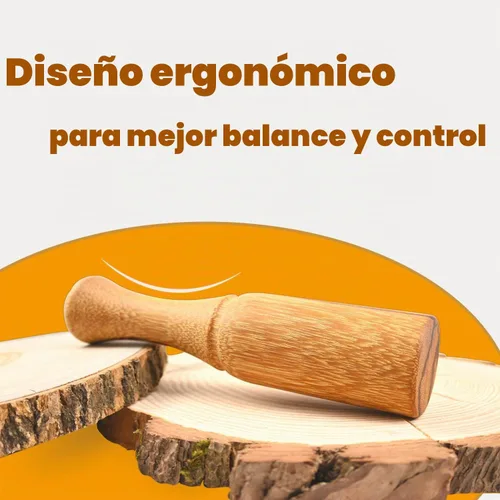 Vista 4 de Mazo de madera para tallar madera, mazo de madera de 10 onzas, mango ergonómico y cómodo que reduce la fatiga de la mano, la cabeza de madera
