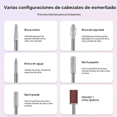 Vista 9 de COSLUS Taladro de uñas inalámbrico con lima eléctrica: profesional para uñas acrílicas, gel, polvo adhesivo, portátil, kit de máquina de taladro