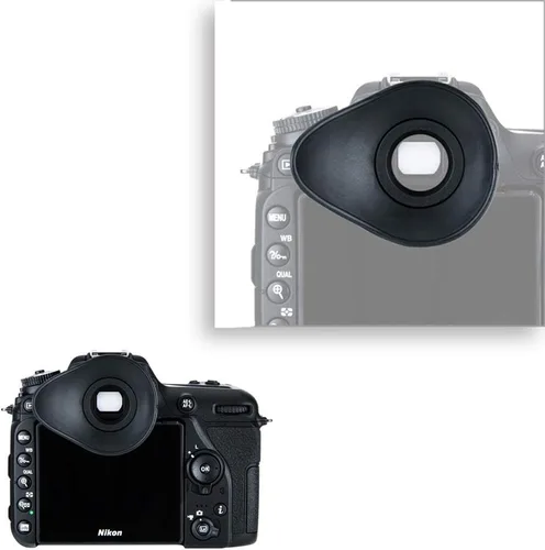Vista 5 de JJC Visor ocular ovalado para Nikon D7500 D7200 D7100 D7000 D5600 D5500 D5300 D3500 D3400 D780 D750 D610 D90 D80 y Mor. E, 360° Diseño giratorio que