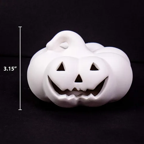 Vista 4 de Creative Roots Horizon Group USA - Pinta tu propia calabaza de cerámica, mini calabaza con luz LED, 3 macetas de pintura acrílica, mini pincel