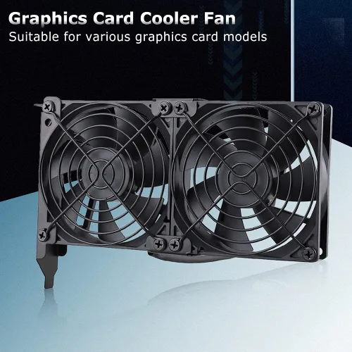 Vista 2 de GDSTIME Ventiladores de tarjeta gráfica, Enfriador de tarjeta gráfica, Enfriador de tarjeta de video, ranura PCI Dual 3.543 in 3.622 in