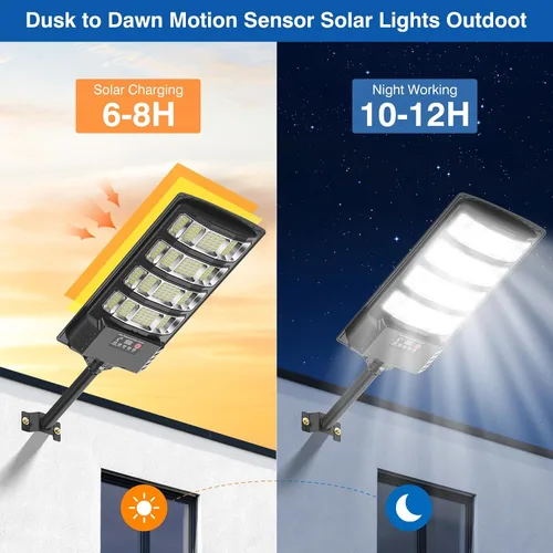 Vista 2 de Luces Solares de Calle para Exteriores Impermeables, 52000LM Luz de Inundación con Ángulo de 320°, Luz de Estacionamiento Solar LED 5730 con Sensor