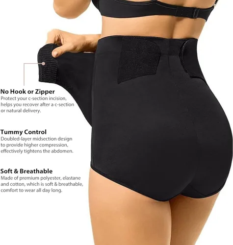 Vista 4 de Shymay Ropa interior posparto con control de abdomen para mujer ropa interior de sección C bragas de control Fupa