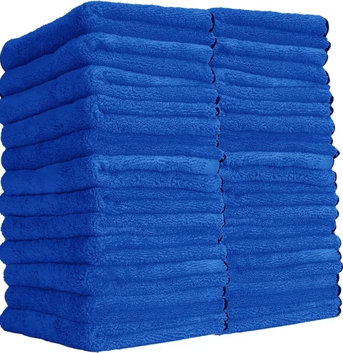 Vista 2 de Chemical Guys Toallas profesionales de microfibra de alta calidad para autos, azul, 16 x 16 pulgadas, paños ultra suaves y sin arañazos