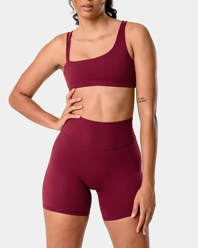 Vista 2 de Kamo Fitness Serenity - Pantalones cortos de cintura alta, entrepierna de 6 pulgadas, sin costura frontal, aptos para muslos, con costuras en V