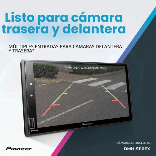 Vista 5 de Pioneer DMH-S110EX Estéreo de coche de doble DIN con pantalla táctil de 7 pulgadas con Bluetooth Receptor multimedia digital, integración