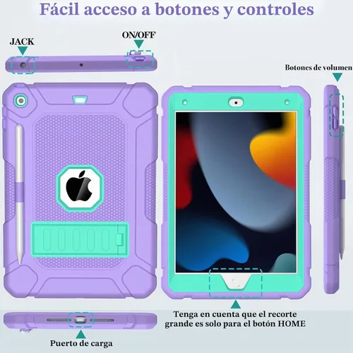 Vista 7 de Funda LTROP para iPad de 10.2 Pulgadas 9ª/ 8ª/ 7ª Generación (2021/2020/ 2019) con Soporte para Lápiz y Soporte, Funda Protectora Resistente Híbrida