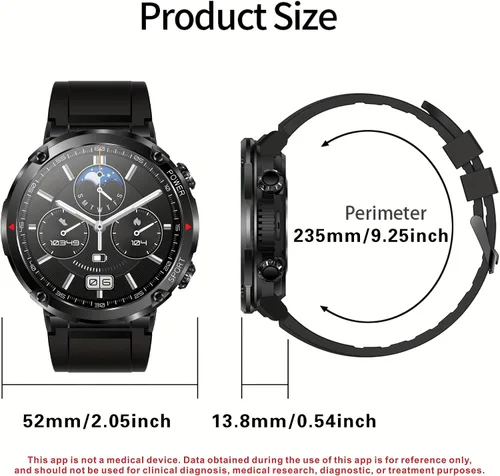 Vista 2 de Reloj inteligente (respuesta/haz llamadas) para hombres, reloj inteligente redondo de pantalla grande de 1.6 pulgadas para iPhone Android
