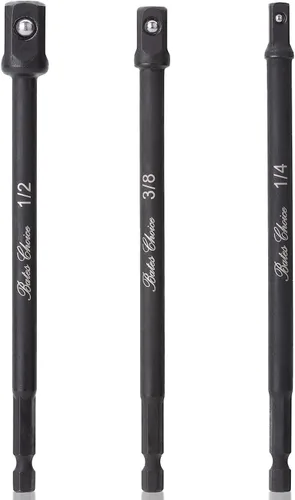 Vista 18 de Juego de adaptadores de enchufe de impacto Bates, 3 piezas, 1/4", 3/8" y 1/2", con soporte