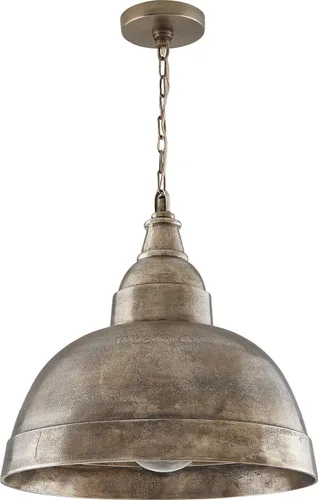 Vista 8 de Capital Lighting 330311XB Sedona - Colgante de cúpula de metal industrial de aluminio fundido en arena hecho a mano, 1 luz de 100 vatios, 12 Latón
