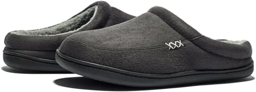 Vista 7 de NewDenber Men's Warm Memory Foam Suede Plush Lined Slip on Indoor Outdoor Clog House Slippers