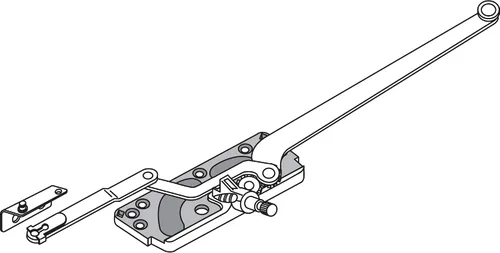 Vista 3 de Prime-Line TH 23077 Entrygard - Operador de ventana abatible de doble brazo derecho con soporte de espárragos para reparación de ventanas rotas