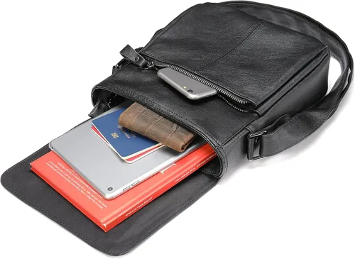 Vista 4 de Cuero auténtico mensajero Bolsas hombro hombro Crossbody bolso trabajo negocio vintage capacidad