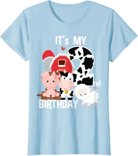 Vista 22 de Camiseta para fiesta de 2 años con texto en inglés "It's My 2nd Birthday", Negro