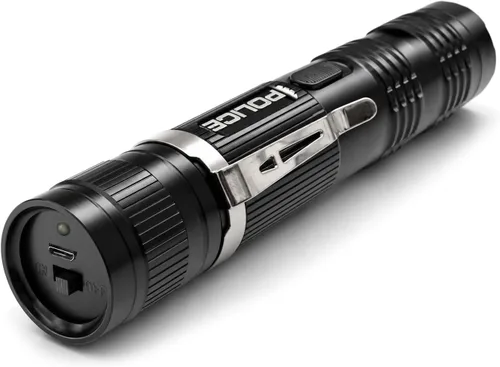 Vista 5 de Police Pistola paralizante para defensa personal - M12 Mini recargable de aluminio de alto voltaje con linterna LED, compacta y resistente