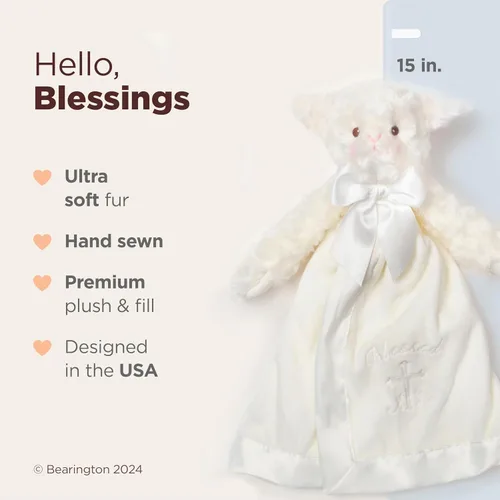 Vista 2 de Cobija Bearington para bebé, Lovey 15 pulgadas, S, Blanco