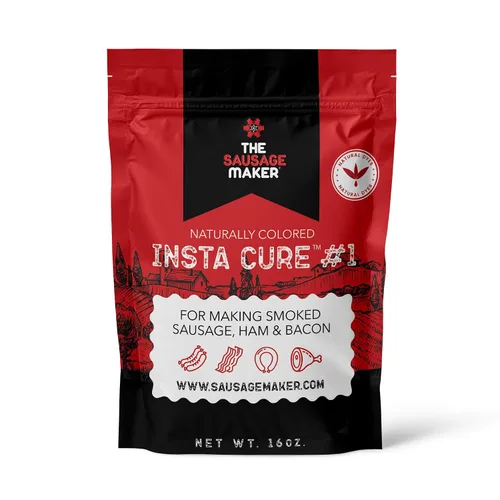 Vista 4 de The Sausage Maker Insta Cure #1 Sal curadora sin tinte rojo, 8 onzas 6.25% de nitrito de sodio para salchichas, tocino, jamón, cecina, pastrami