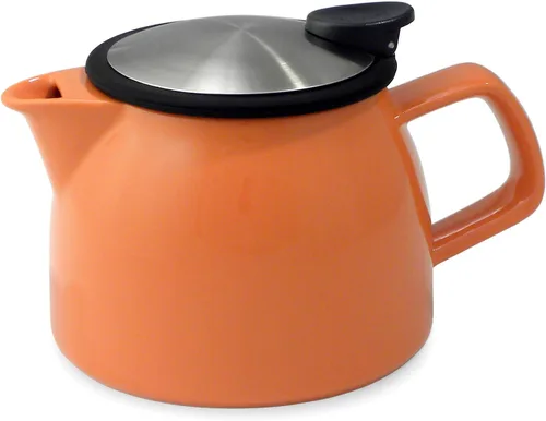 Vista 5 de FORLIFE Bell - Tetera de cerámica con infusor de cesta, 16 onzas/15.9 fl oz, grafito negro