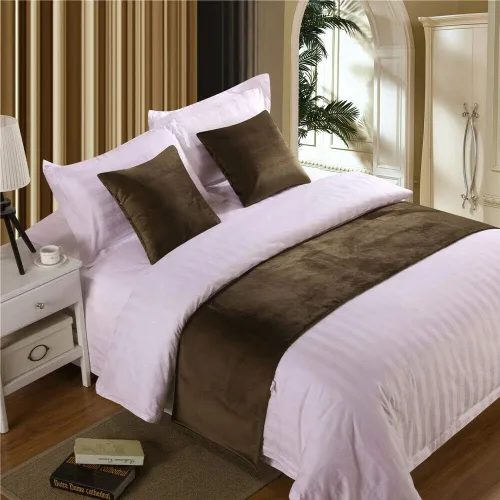 Vista 27 de Pañuelo de terciopelo de lujo, toalla de cola de cama, decoración de ropa de cama para el hogar, hotel, dormitorio