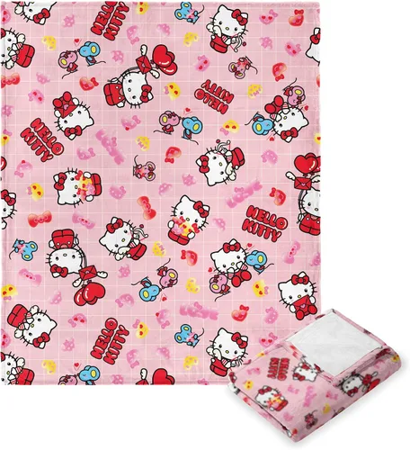 Vista 16 de Northwest Manta de Tiro Hello Kitty Silk Touch, 50" x 70", Love You Much Te amo mucho