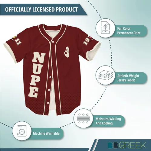 Vista 3 de BBGreek Kappa Alpha Psi Fraternity Paraphernalia - Colección de camisetas de béisbol - Vendedor Oficial